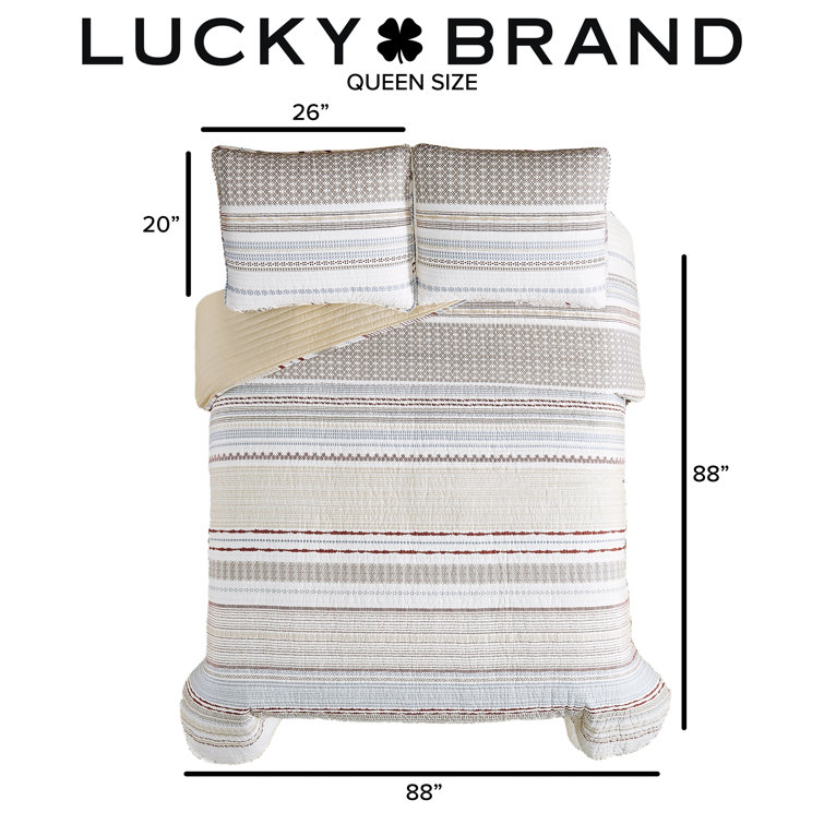 Lucky Brand Terracotta Neutral 3 PC Quilt Sets Beige/Brown/Light